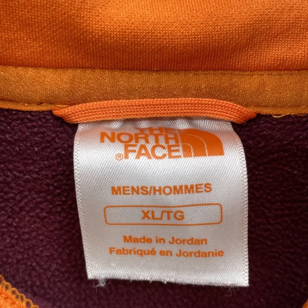 North Face Hoodie Men's XL Burgundy Orange Outdoor Skater Travel Sportswear Gorp